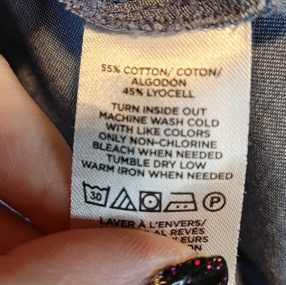 LOFT Chambray Button Blouse - Picture 8 of 10